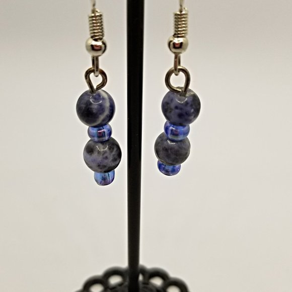 Sodalite Earrings Dangly - Picture 1 of 3